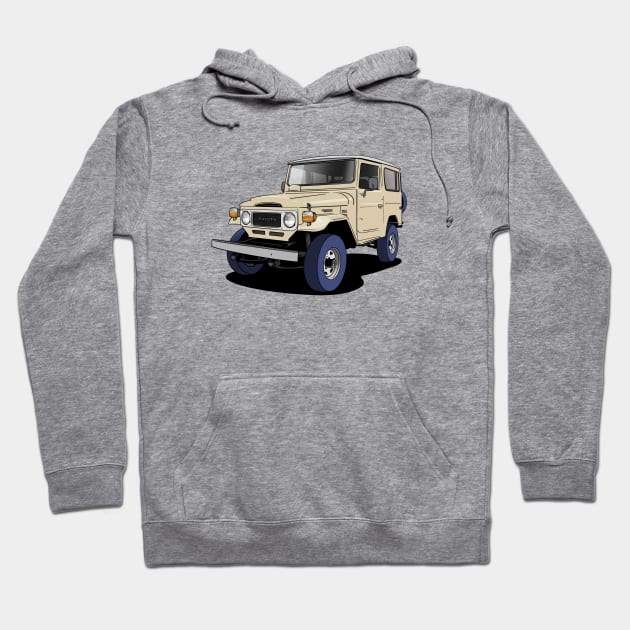 Toyota Land Cruiser FJ40 in tan Toyota Land Cruiser Hoodie TeePublic